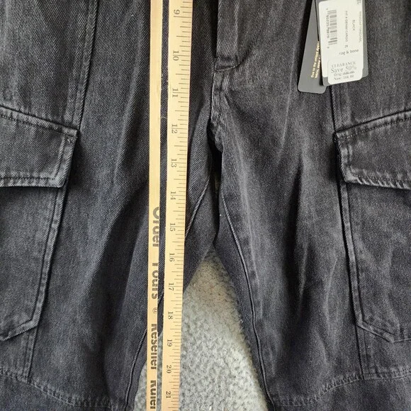 Rag & Bone Fit 4 Denim Cargo Pants Men's 29 Black Pockets Button Zip Closure - Picture 10 of 15